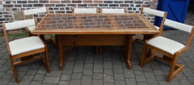 South African hand made dining table & 6 chairs