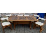 South African hand made dining table & 6 chairs