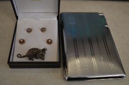 9ct gold garnet and opal earrings, yellow metal amethyst earrings,