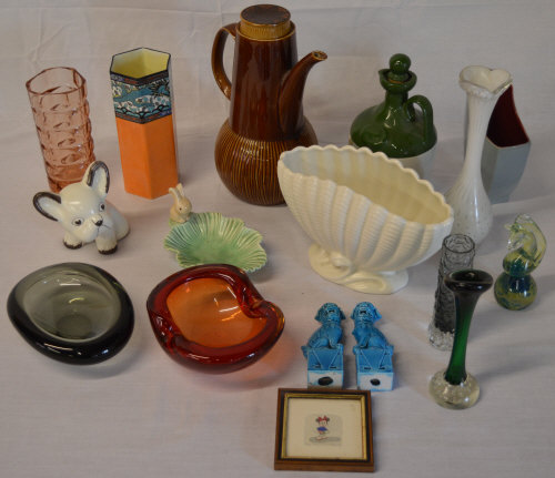 Various ceramics and glassware including Holmegaard, Sylvac,