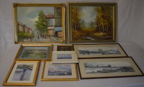 Various oils and prints including Colin Carr