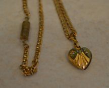 Gold plated gypsy set seed pearl locket on a gold plated chain