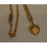 Gold plated gypsy set seed pearl locket on a gold plated chain