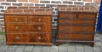 Georgian style reproduction chest of drawers x 2