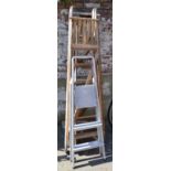 2 wooden & an aluminium step ladders