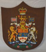 Wooden shield plaque of the Canadian Coat of Arms