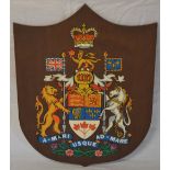 Wooden shield plaque of the Canadian Coat of Arms