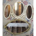 Dressing table mirror & a gilt oval wall mirror