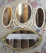 Dressing table mirror & a gilt oval wall mirror