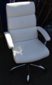 White leather office chair