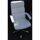 White leather office chair