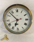 Brass ship style wall clock from RAF Binbrook Dia 26.