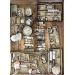 David N Robinson collection - 7 wooden draws containing small fossils and mineral samples