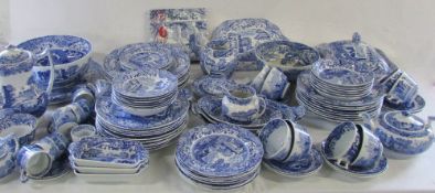 Large quantity of Copeland Spode / Spode Italian pattern blue and white dinner service