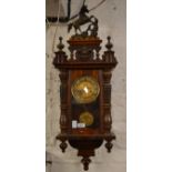 Vienna wall clock with horse pediment