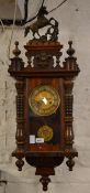 Vienna wall clock with horse pediment