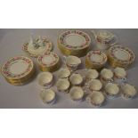 A large Royal Worcester 'Royal Garden' part dinner / tea service including dinner plates, teapot,