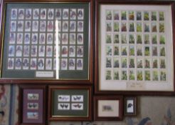 Various framed cigarette cards