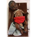 Armand Marseille black bisque head doll with sleeping eyes 341/4K (head detached) in a small