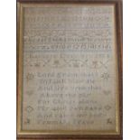 Victorian sampler by Charlotte Drewery 1856 38 cm x 49 cm