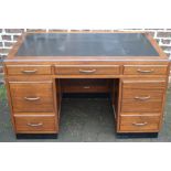 Art Deco desk with makers label H Baldock & Son