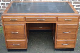 Art Deco desk with makers label H Baldock & Son