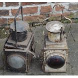 2 railway lamps,