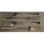3 matching Victorian silver forks,