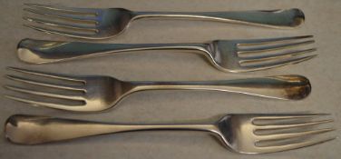 3 matching Victorian silver forks,