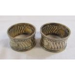 Pair of silver napkin rings Birmingham 1900 weight 1.