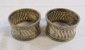 Pair of silver napkin rings Birmingham 1900 weight 1.