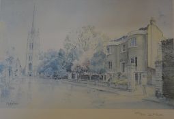 Limited edition signed print of Westgate, Louth by John M Brookes,