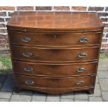 Reprodux Regency style bow fronted chest of drawers