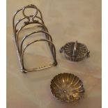 Small silver toast rack, Birmingham 1908,