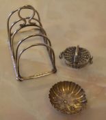 Small silver toast rack, Birmingham 1908,