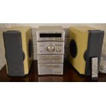 Technics Mini HiFi stack including stereo tuner, stereo amp, dvd audio/video player,