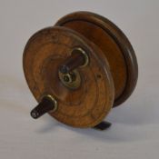 Wood & brass star back fishing reel