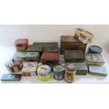 Assorted vintage advertising tins etc