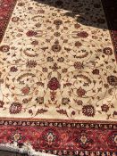 Beige ground Kershan carpet 2.80m by 2.