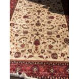 Beige ground Kershan carpet 2.80m by 2.