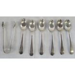 Set of 6 silver teaspoons Sheffield 1921 weight 3.