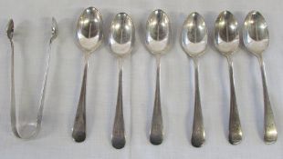 Set of 6 silver teaspoons Sheffield 1921 weight 3.