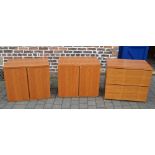 3 wooden suspension filing cabinets