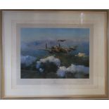 First edition print of a Lancaster bomber by Robert Taylor 1979 signed in pencil by Group Captain