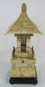 Early 20th century oriental pagoda (possibly ivory or bone) (af)