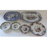 Various meat dishes and plates inc Ironstone