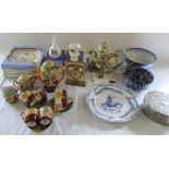 Various ceramics inc Wedgwood and Delft,