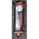 Vienna regulator wall clock with 2 piece dial (weight missing)