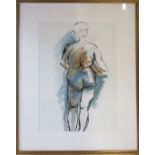 A 1960s nude study in watercolour entitled 'Claudia' by D R Adamson signed and dated 1963