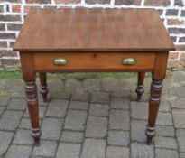 Victorian mahogany side table on turned legs